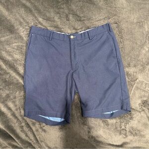 Peter Millar Crown Crafted Mens Size 35 Navy Stealth Art Deco Performance Shorts